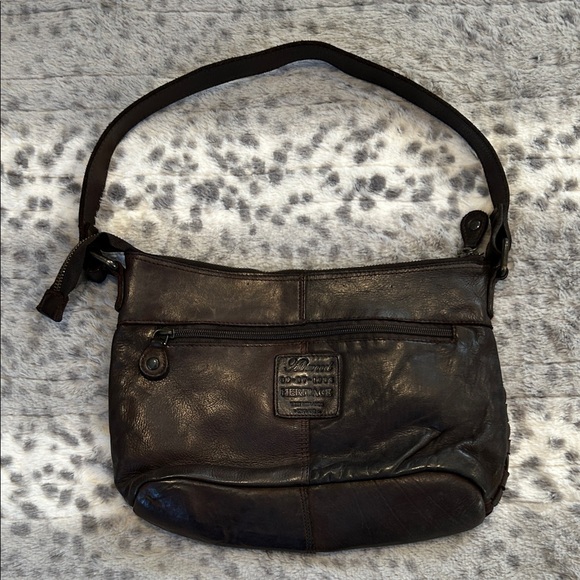 Ashwood Woven Leather Shoulder Bag - Dark Brown - Picture 2 of 9